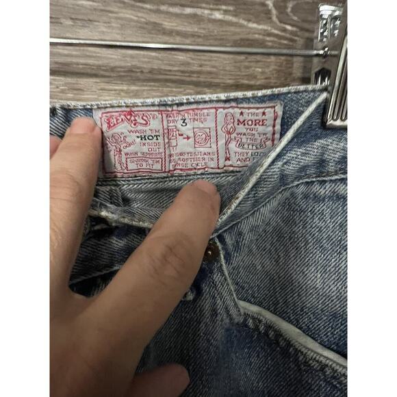 Vintage 90s Levi’s 501 Button Fly Denim Jean Womens Sz 24x31 Blue High Waist - Picture 3 of 13